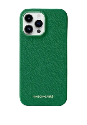 MAISON de SABRÉ Leather iPhone 15 Pro case - Green
