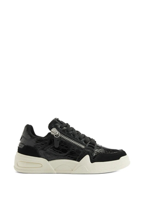 Giuseppe Zanotti crocodile print zip trainers - Black