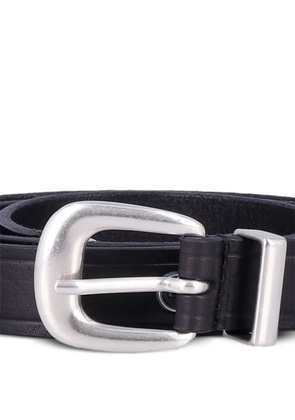 Fabrizio Mancini Norvegia embossed-buckle leather belt - Black