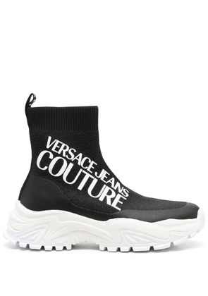 Versace Jeans Couture logo-print sock-style sneakers - Black