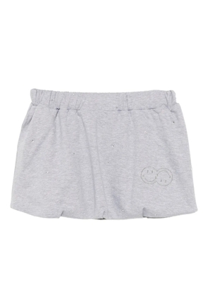 Joshua Sanders rhinestone-embellished cotton skirt - Grey