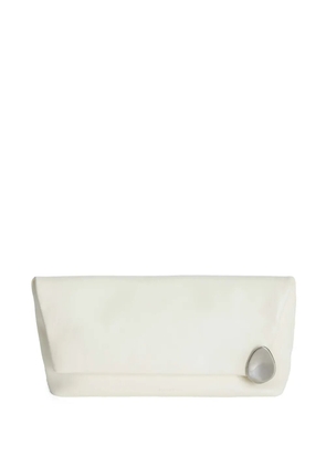 Jil Sander gemstone-embellished zipped clutch bag - White