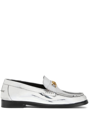 Versace Medusa metallic leather loafers - Silver