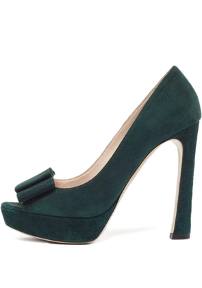 Miu Miu Pre-Owned suede platform pumps - Green