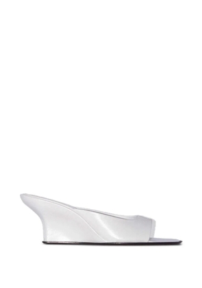 BY FAR Caroo sculpted-heel mules - White