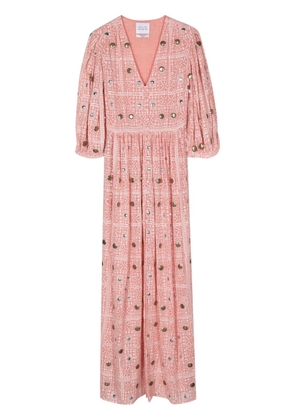 Hayley Menzies stud-embellished printed midi dress - Pink