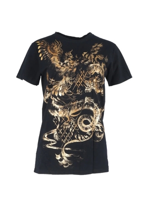 Balmain Pre-Owned dragon-printed cotton T-shirt - Black