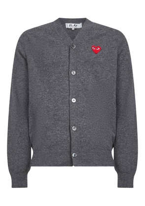 Comme Des Garçons Play button heart-logo cardigan - Grey
