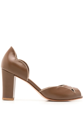 Sarah Chofakian Léger 75mm leather pumps - Brown