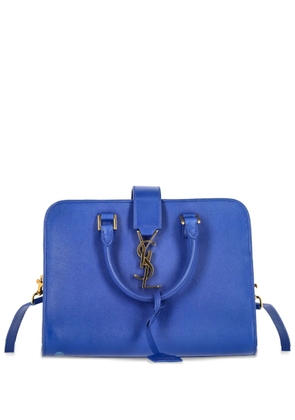 Saint Laurent Pre-Owned baby Cabas monogram leather tote bag - Blue