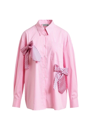 Essentiel Antwerp Jiwi striped bow-detail shirt - Pink
