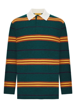 Guest In Residence striped-pattern long-sleeve polo shirt - Green
