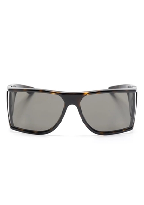 Saint Laurent Eyewear logo-print sunglasses - Brown