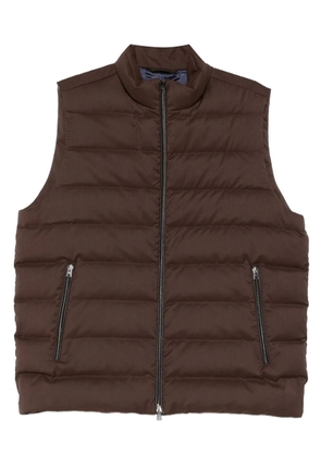 Herno zip-up quilted gilet - Brown