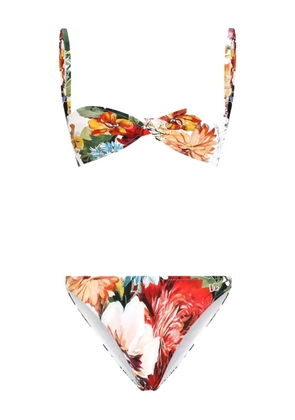 Dolce & Gabbana floral-print swimsuit - White