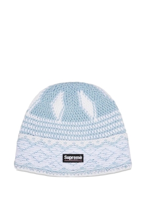 Supreme logo-patch beanies hat - Blue