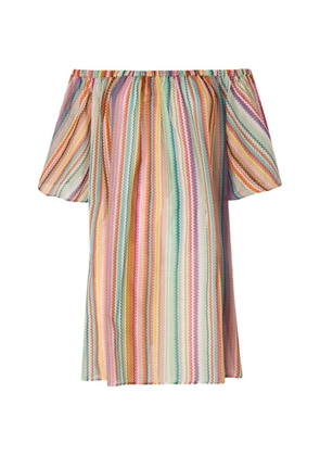 Missoni off-shoulder zigzag-pattern cover-up - Neutrals