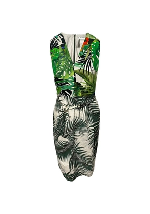 Max Mara tropical print belted dress - Green