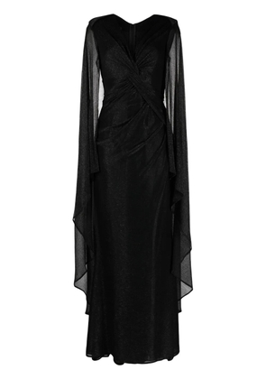 Talbot Runhof metallic V-neck dress - Black