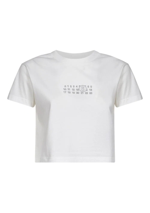 MM6 Maison Margiela numbers motif cropped T-shirt - White