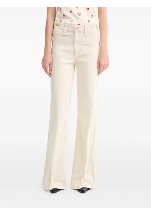 rag & bone chain-detail flared jeans - Neutrals