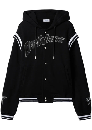 Off-White logo-appliqué bomber jacket - Black