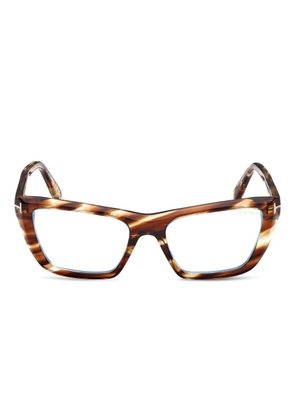TOM FORD Eyewear tortoiseshell square-frame glasses - Brown