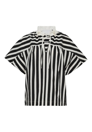 3.1 Phillip Lim striped frill-neck top - Black