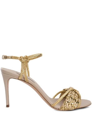 Casadei 111mm interwoven detailing sandals - Gold