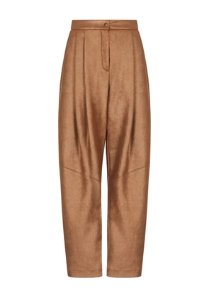 Giorgio Armani pleated tapered trousers - Brown