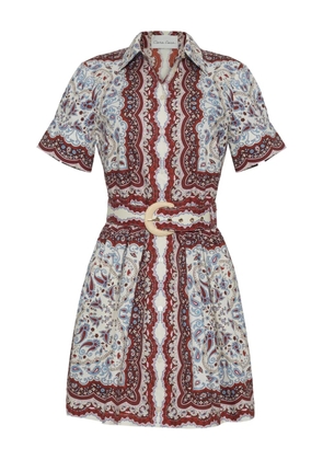 Cara Cara Malena paisley-print belted mini dress - Neutrals