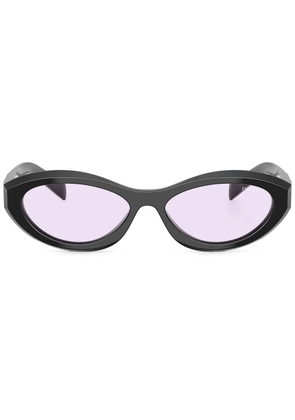 Prada Eyewear triangle-logo oval sunglasses - Black