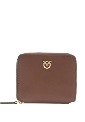PINKO emblem zip taylor wallet - Brown