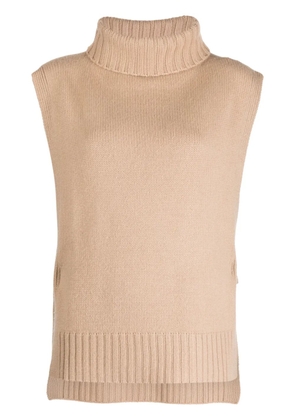 Vince roll-neck sleeveless jumper - Neutrals