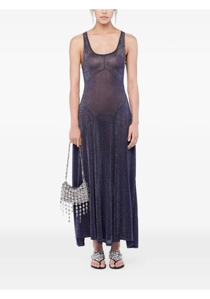 Rabanne flared hotfix knit dress - Blue