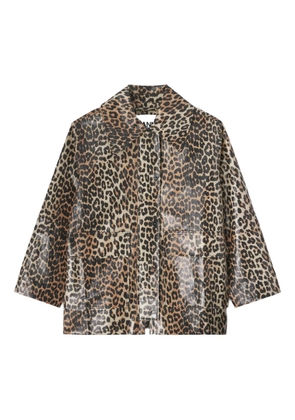GANNI leopard-print jacket - Brown