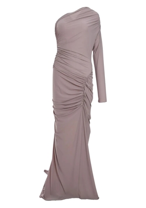 Atlein one-sleeve ruched gown - Purple