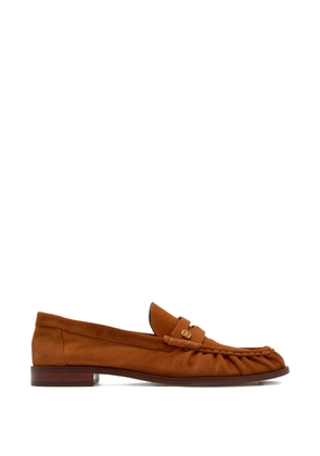 Schutz logo-appliqué gathered loafers - Brown
