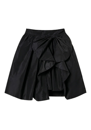 TWINSET bow-detail asymmetrical taffeta skirt - Black