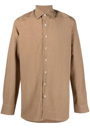Lardini long-sleeved button-up shirt - Brown
