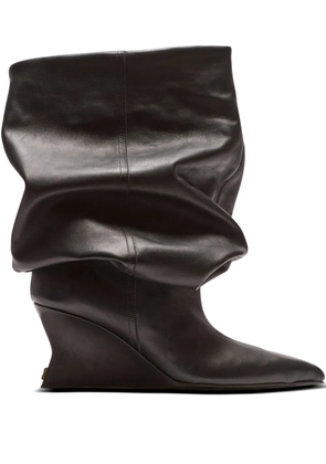 Balmain 75mm slouchy wedge ankle boots - Black
