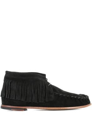 Alexander Hotto fringed suede ankle boots - Black