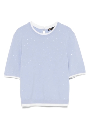Maje rhinestone-embellished T-shirt - Blue