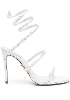 René Caovilla crystal-embellished leather sandals - Neutrals