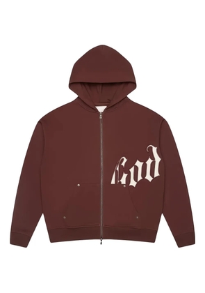 GODSPEED logo zip hoodie - Brown