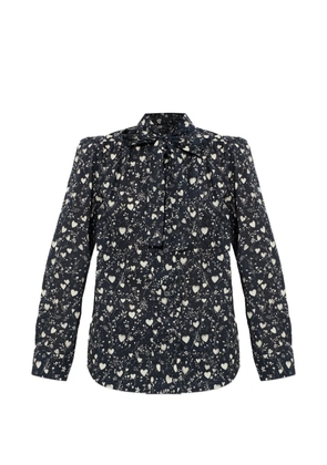 R13 bow-detail heart-print shirt - Black