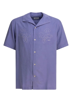 NN07 floral-embroidered shirt - Purple