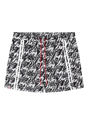 Diesel Soccer-41-D-Pop side-stripe swim shorts - Black