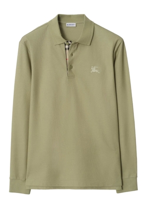 Burberry equestrian-knight long-sleeved polo shirt - Green