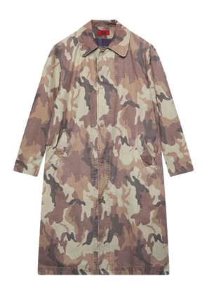 424 camouflage-print trench coat - Brown